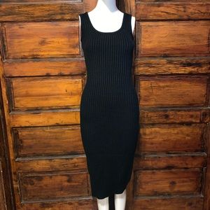 Black midi sweater dress